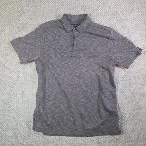 Tommy Bahama Men’s Polo Shirt Gray Micro Stripe Short Sleeve Size M